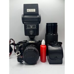 Sigma SA-1 35mm‎ SLR Camera + Accessories + Extra Lens. UNTESTED. (SEE Des)